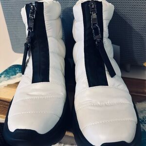 White and Black Winter Boots